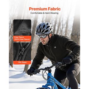 Giacca in pile riscaldata da uomo 7.4V 16000mAh con power bank ricaricabile, 6 zone di riscaldamento, 3 livelli di temperatura, felpa 7.4V 16000mAh - Product Image 4