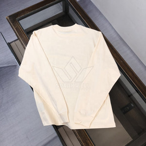 Camiseta de Manga Larga para Hombre, 100% Algodón, Cuello Redondo, Color Sólido, Casual, Transpirable, Tejido de Punto de 270g, Logotipo Frontal, Corte Regular - Product Image 4