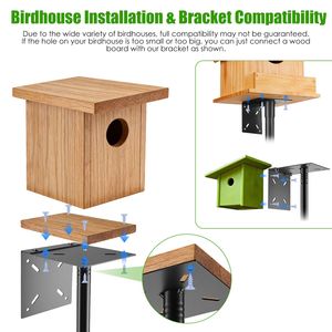 Supporto per Mangiatoia per Uccelli da Giardino Resistente con Dissuasore per Scoiattoli a 5 Punte, Altezza Regolabile 32"-94" - Product Image 3