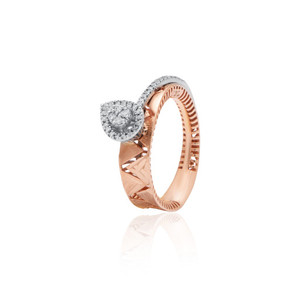 Anillo de Diamante Sintético de Oro Tricolor de 14K al por Mayor, 2.530 g, Certificado IGI, Corte Brillante Redondo, Anillo de Compromiso de Lujo para Mujer - Product Image 2