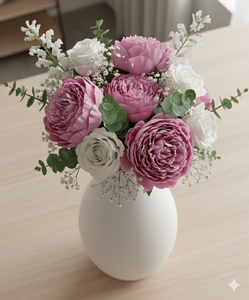 Vase à fleurs en métal blanc mat, minimaliste et luxueux, élégant, fait main, décoration moderne pour la maison, centre de table, unité unique uniquement - Product Image 6