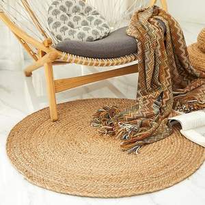 Alfombra de Yute Nueva, Tejido Plano con Bucle, Trenzada, Impermeable, Ecológica, Antideslizante, Lavable a Máquina, Reversible, para Hogar, Bar, Ejercicio - Product Image 1