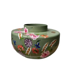 Jarrón Floral de Metal Pintado a Mano para Decoración del Hogar - Maceta Decorativa de Esmalte con Diseño de Colibrí para Mesa de Sala de Estar - Product Image 5