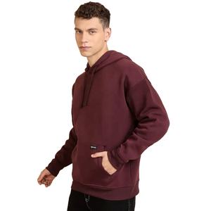Sudadera con capucha de algodón personalizada de peso pesado para hombre, estilo Vintage, cuello con capucha de gran tamaño, patrón sólido, uso en la temporada de invierno - Product Image 2