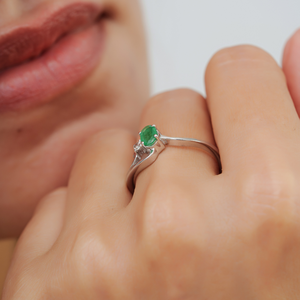 Trendy New Design 925 Sterling <b>Silver</b> 100% Authentic <b>Emerald</b> Gemstone <b>Ring</b> For Women Wholesale Price - Product Image 2