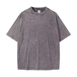 เสื้อยืดโอเวอร์ไซส์พรีเมียมแบบฟอกกรด 300 GSM ผ้าฝ้ายหนานุ่ม สไตล์วินเทจ สตรีทแวร์ เสื้อยืดเปล่า รับผลิตตามแบบ OEM - Product Image 3