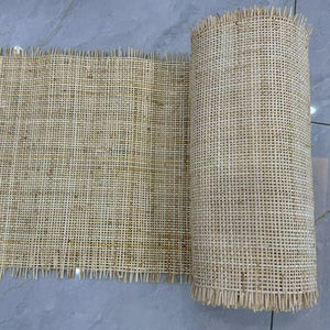 Rollo de cinta de caña de ratán hexagonal abierto tejido a mano para restauración de muebles proyectos de decoración del hogar 40cm-120cm ancho stock listo - Product Image 1