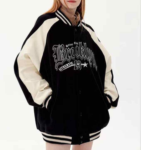 Chaqueta Varsity Personalizada Premium para Mujer, Chaqueta Bomber de Béisbol Universitaria Bordada, Ropa Casual Transpirable de Moda Urbana - Product Image 5