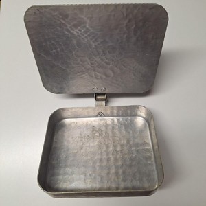 Vintage Hammered Metal Floral Embossed Hinged Lid Dust <b>Pan</b> Crumb Silent Butler - Product Image 2