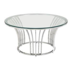 Modern Round Silver Metal <b>Legs</b> Eco-Friendly Living Room <b>Coffee</b> <b>Table</b> with Glass Top Living Room Furniture Decorative - Product Image 3
