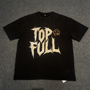Camiseta de algodón 100% para hombre, con estampado puff, diseño de logotipo personalizado, cuello redondo, de gran demanda, corte holgado, a precio económico. - Product Image 1