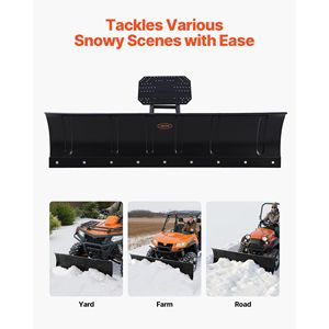 Kit Spazzaneve Universale in Acciaio da 60 Pollici con Lama Antiscivolo per ATV, Sgancio Rapido e Altezza Regolabile Sinistra-Destra per Veicoli Universali - Product Image 6