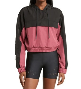 Veste coupe-vent à capuche pour femme, logo personnalisé, nylon, style décontracté, veste courte - Product Image 1