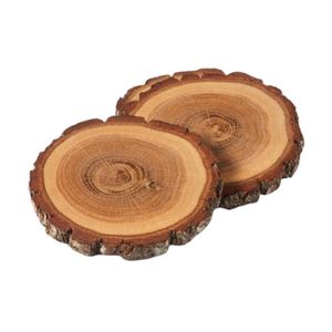 Planche à découper en bois massif lisse et écologique de qualité supérieure, avec dessous de verre rond flexible - Product Image 1