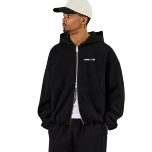 Men's Two Piece Hooded Tracksuit Full <b>Zip</b> Sweatshirt <b>Side</b> Pockets Elastic Waist Straight Leg <b>Trousers</b> Loose Casual Lounge Outfit - Product Image 3