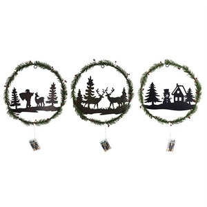 Adorable corona de vid iluminada con un lindo muñeco de nieve en el centro, un acento festivo preiluminado para una decoración acogedora del hogar en invierno. - Product Image 6