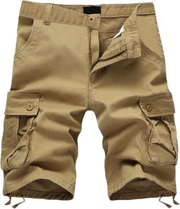 Shorts cargo tricotés pour hommes, taille mi-haute, respirants, écologiques, longueur genou, 6 poches, décontractés, vente en gros - Product Image 5