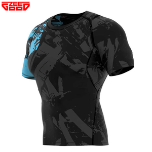 Maillot de compression à manches courtes personnalisé pour MMA, BJJ, grappling, sportswear respirant, séchage rapide, imprimé par sublimation, pour la gym - Product Image 6