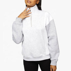 Wearpex Top Casual Personalizado con Cierre de Cremallera 3/4, Cuello Alto, Bloques de Color, para Mujer, Talla Grande, Felpa Regular de 220g, Ecológico y Transpirable - Product Image 1