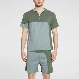 Ensemble de survêtement décontracté pour homme, t-shirt et short, 100 % coton, style uni, fabrication OEM - Product Image 6