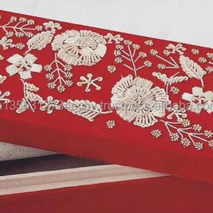 <b>Indian</b> Handmade Zari Luxury Work Embroidered MDF Wooden Rectangle Wedding <b>Bangle</b> Box's Bridal Gift festive & Party favors - Product Image 4