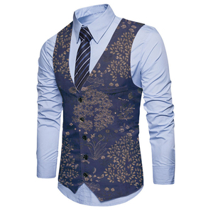 Gilet sans manches en laine/polyester à col en V à carreaux pour homme, formel, hiver, fabricant OEM, fournisseur en gros - Product Image 1