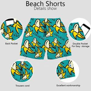 Pantalones cortos de playa de microfibra de secado rápido de alta calidad, pantalones cortos ecológicos con estampado de plátano, sublimación personalizada Allover, patrón sólido - Product Image 3