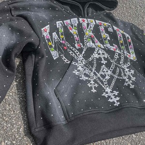 Sudadera con Capucha para Hombre, Diseño Estadounidense, Estampado Gráfico Grande, Sudadera Holgada de Felpa de Algodón, Estilo Urbano Informal - Product Image 2