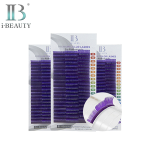 Extensiones de Pestañas I-BEAUTY Premium Triple, Pestañas Individuales Color Morado, Hechas a Mano en Corea, Material PBT Natural, Largas y Suaves - Product Image 1