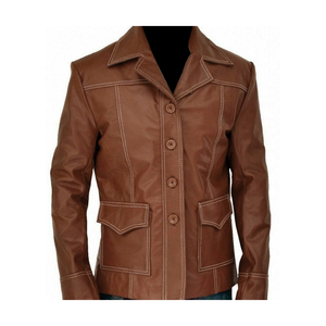 Women <b>Leather</b> <b>Jacket</b> with Soft Genuine <b>Leather</b> Premium Zippers and Comfortable <b>Long</b> Lasting Wear - Product Image 4
