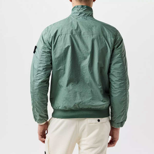 Nouvelle arrivée : veste bomber verte pour homme, col montant, fermeture éclair, vêtement d'extérieur décontracté, matière polyester, pour l'hiver - Product Image 5