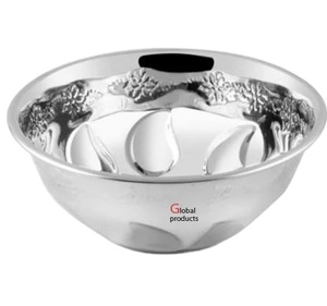 Nueva llegada: Tazón para servir ensalada de acero inoxidable con acabado plateado para hoteles, restaurantes y bares. - Product Image 1