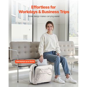 Borsa Trolley per Laptop da Lavoro, Adatta per Dispositivi fino a 15.6 Pollici, Valigetta con 2 Ruote Fisse Telescopiche - Product Image 2