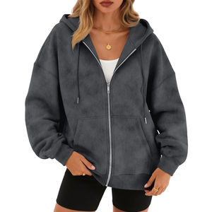 <b>Top</b> Seller Custom <b>Distressed</b> Streetwear Zip up Hoodie For Ladies Reasonable Rate Casual Wear Women Zipper Hoodies Customized - Product Image 1