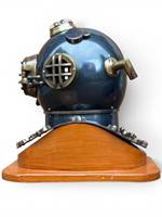 Réplique de casque de plongée antique en cuivre, sculpture nautique de collection, finition électroplaquée, découpe, impression, détails de moulage
