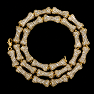 Top High Quality Full Iced Skeleton Bone Shape Moissanite <b>Statement</b> <b>Necklace</b> 925 Silver Micro Pave Hip Hop Unisex Party Jewelry - Product Image 5