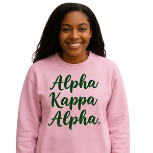 Sweat-shirt à col rond rose avec motif graphique, imprimé lettres vertes, manches longues, en molleton de coton, pull décontracté et tendance pour femme - Product Image 4