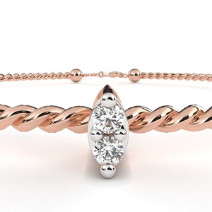 Bracelet élégant en or massif 14 carats avec diamant de laboratoire de forme ronde, certifié IGI, pour mariage, fiançailles, personnalisation, OEM/ODM disponible - Product Image 4