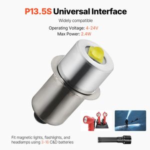 1W P13.5S 4 LED Flashlight <b>Bulbs</b> 12 Volt 230LM Replacement Kit for Maglight Longer Life Brighter <b>White</b> Light - Product Image 3