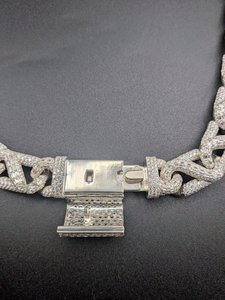 <b>Iced</b> <b>Out</b> Link <b>Chain</b> Necklace VVS Moissanite Baguette Diamond Miami <b>Chain</b> Hip Hop Jewelry For Men In 925 Silver - Product Image 6