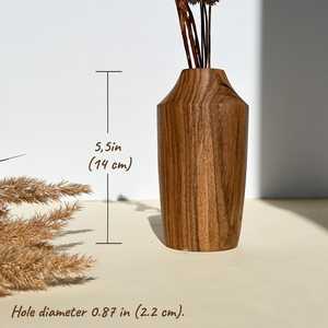 Vase en bois artisanal abordable pour fleurs séchées, herbe de la pampa et décoration de table rustique élégante pour la maison - Product Image 4