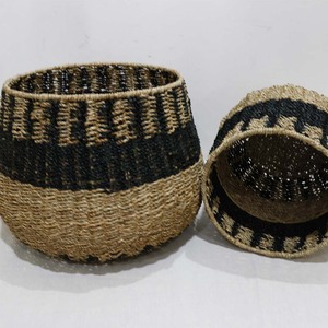 Juego de Macetas Grandes Rústicas de Hierba Marina para Interiores, Porta Plantas, Macetas para Decoración del Hogar - Product Image 1