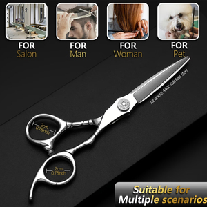 Ciseaux de coiffure ergonomiques en acier inoxydable de qualité professionnelle, pour droitiers, avec poignée confortable, couleur violette, coupe parfaite à chaque fois - Product Image 3