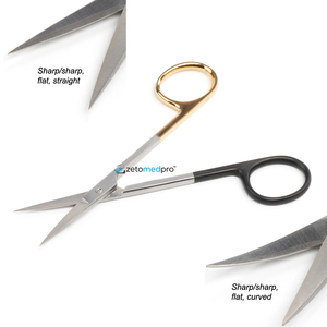 กรรไกรตัดม่านตาแบบซุปเปอร์คัทสีทอง1ใบมีดทำจากสเตนเลสคุณภาพสูงทังสเตนคาร์ไบด์ทรงตรงไมโคร - Product Image 2