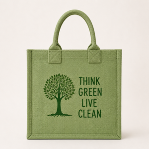 Bolsa de Yute Verde Ecológica Reutilizable para Compras, Bolsa de Supermercado Personalizada, Regalo Promocional al por Mayor, Bolsa de Playa con Asas de Cuerda - Product Image 3