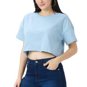 Camiseta Corta Deportiva para Mujer, Personalizada, 100% Algodón, Talla Grande, Cuello Redondo, Venta al Por Mayor, Marca Privada OEM - Product Image 2