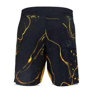 Shorts MMA pour hommes de haute qualité, personnalisés, 5 SPORTS, noir et jaune, imprimés, respirants, anti-transpiration et séchage rapide - Product Image 3