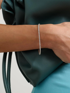 Bracelet tennis classique en or massif 14 carats avec diamants ronds de 2,5 mm couleur DEF VVS2 pour femme, bijoux de mode avec diamants de laboratoire - Product Image 2