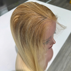 Perruque à cuticules alignées, super doublement étirées, pour cheveux blonds ombrés du Vietnam, cheveux humains vietnamiens transparents - Product Image 2