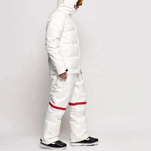 Ensemble de veste et pantalon de snowboard matelassé blanc pour homme, avec capuche et patchs NASA, drapeau américain, pantalon cargo, pour l'hiver, le ski et les activités de plein air - Product Image 4